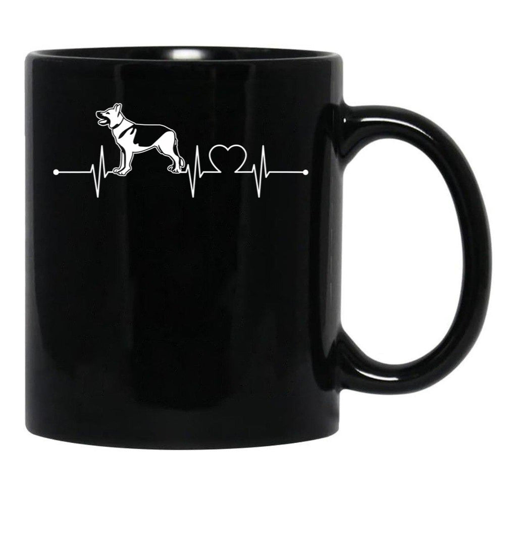 Dog Lover Gift Idea Dog Breed Heartbeat German Shepherd Premium Black Coffee Mug, Gift Coffee Mug - Black