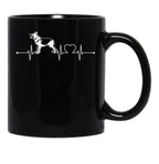 Dog Lover Gift Idea Dog Breed Heartbeat German Shepherd Premium Black Coffee Mug, Gift Coffee Mug - Black