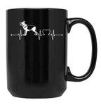 Dog Lover Gift Idea Dog Breed Heartbeat German Shepherd Premium Black Coffee Mug, Gift Coffee Mug