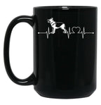 Dog Lover Gift Idea Dog Breed Heartbeat German Shepherd Premium Black Coffee Mug, Gift Coffee Mug