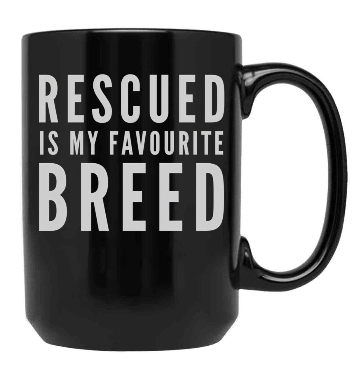 Dog Lovers T-Shirt For Women Men Kids - Rescue Dog Shirt Black Coffee Mug, Gift Coffee Mug