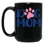 Dog Mom Funny Logo Black Coffee Mug, Gift Coffee Mug
