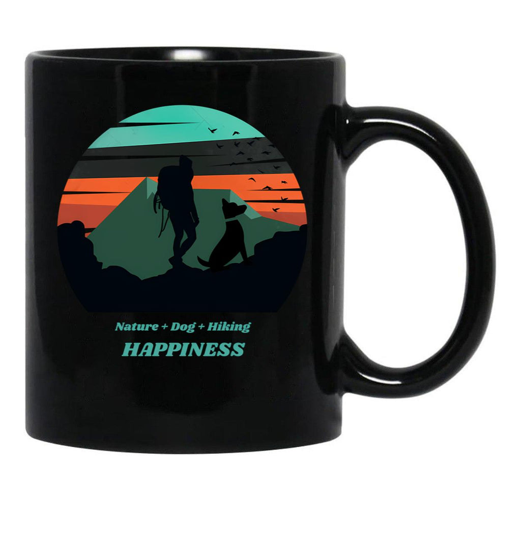 Dog Mom Hiking Proud Dog Mom Hiking Mom Black Coffee Mug, Gift Coffee Mug - Black