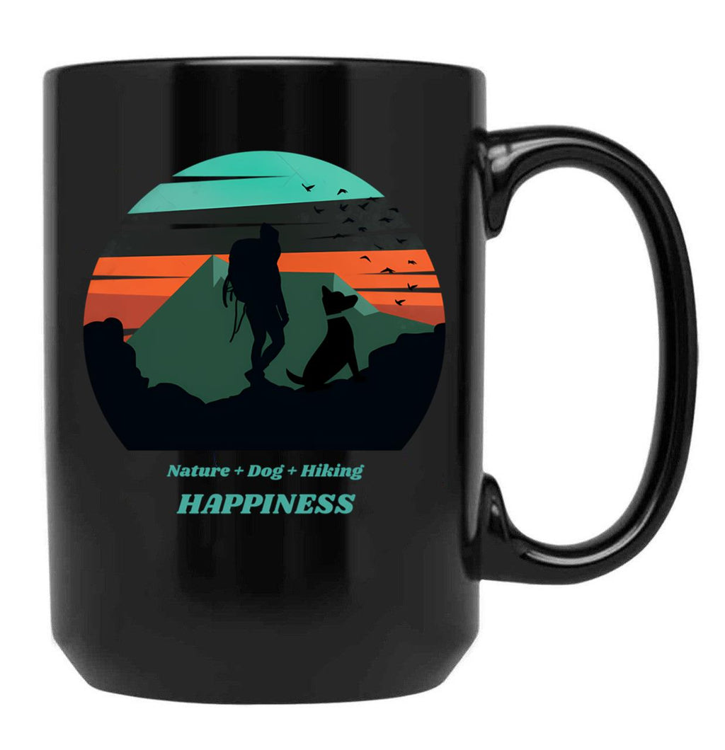 Dog Mom Hiking Proud Dog Mom Hiking Mom Black Coffee Mug, Gift Coffee Mug