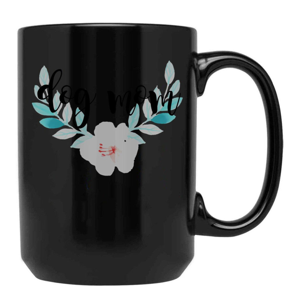 Dog Mom Black Coffee Mug, Gift Coffee Mug