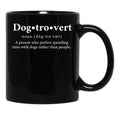 Dogtrovert Definition Black Coffee Mug, Gift Coffee Mug - Black