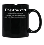 Dogtrovert Definition Black Coffee Mug, Gift Coffee Mug - Black