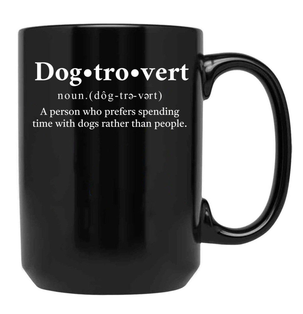 Dogtrovert Definition Black Coffee Mug, Gift Coffee Mug