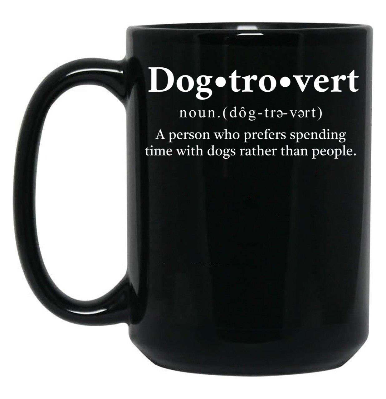 Dogtrovert Definition Black Coffee Mug, Gift Coffee Mug