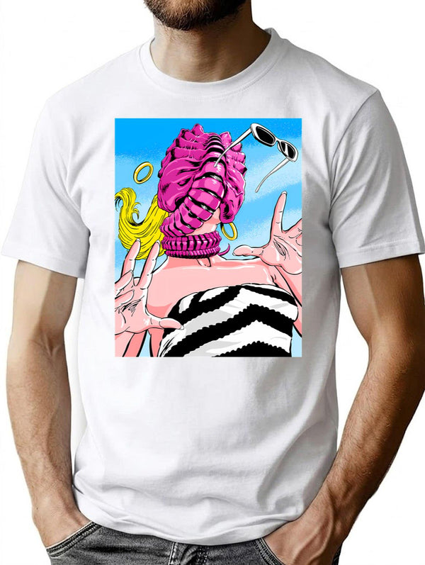 Doll Hugger T-Shirt for Men & Women, T-Shirts Graphic Tee - White