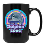 Dolphin Lover Gift Black Coffee Mug, Gift Coffee Mug