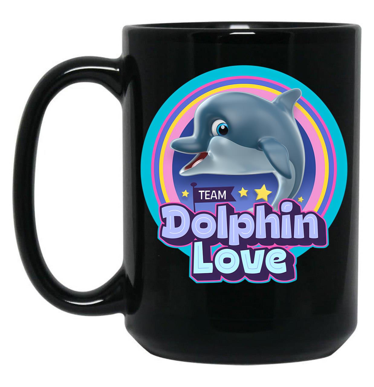 Dolphin Lover Gift Black Coffee Mug, Gift Coffee Mug