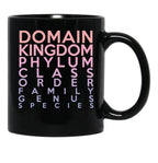 Domain Kingdom Phylum Class Family Genus Species Black Coffee Mug, Gift Coffee Mug - Black