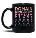Domain Kingdom Phylum Class Family Genus Species Black Coffee Mug, Gift Coffee Mug