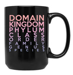 Domain Kingdom Phylum Class Family Genus Species Black Coffee Mug, Gift Coffee Mug