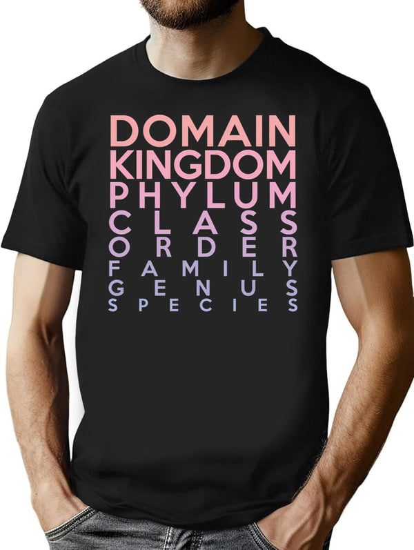 Domain Kingdom Phylum Class Family Genus Species Premium Heavyweight Cotton T-Shirt - Black