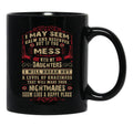 Don'T Mess With My Daughters Black Coffee Mug - Black