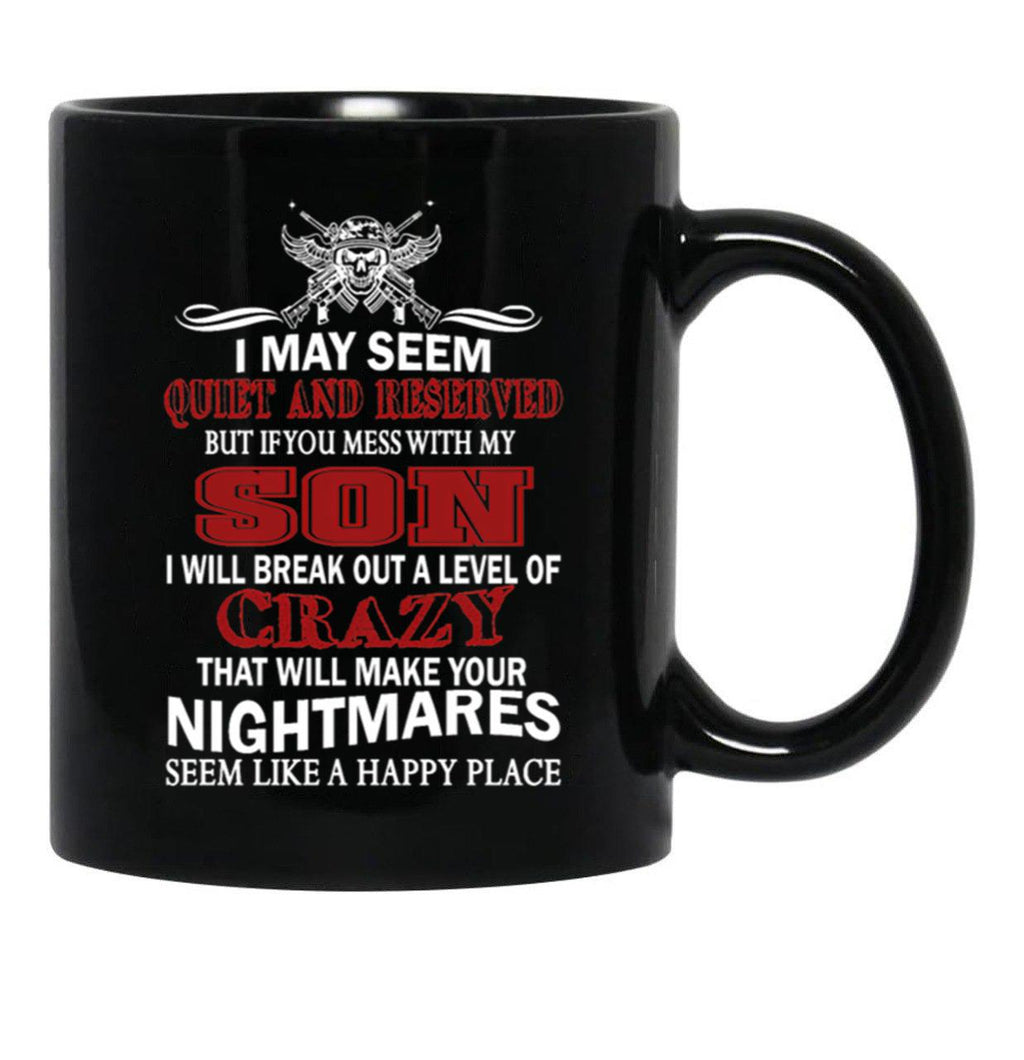 Don'T Mess With My Son Black Coffee Mug - Black