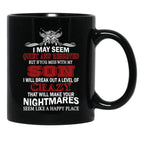 Don'T Mess With My Son Black Coffee Mug - Black