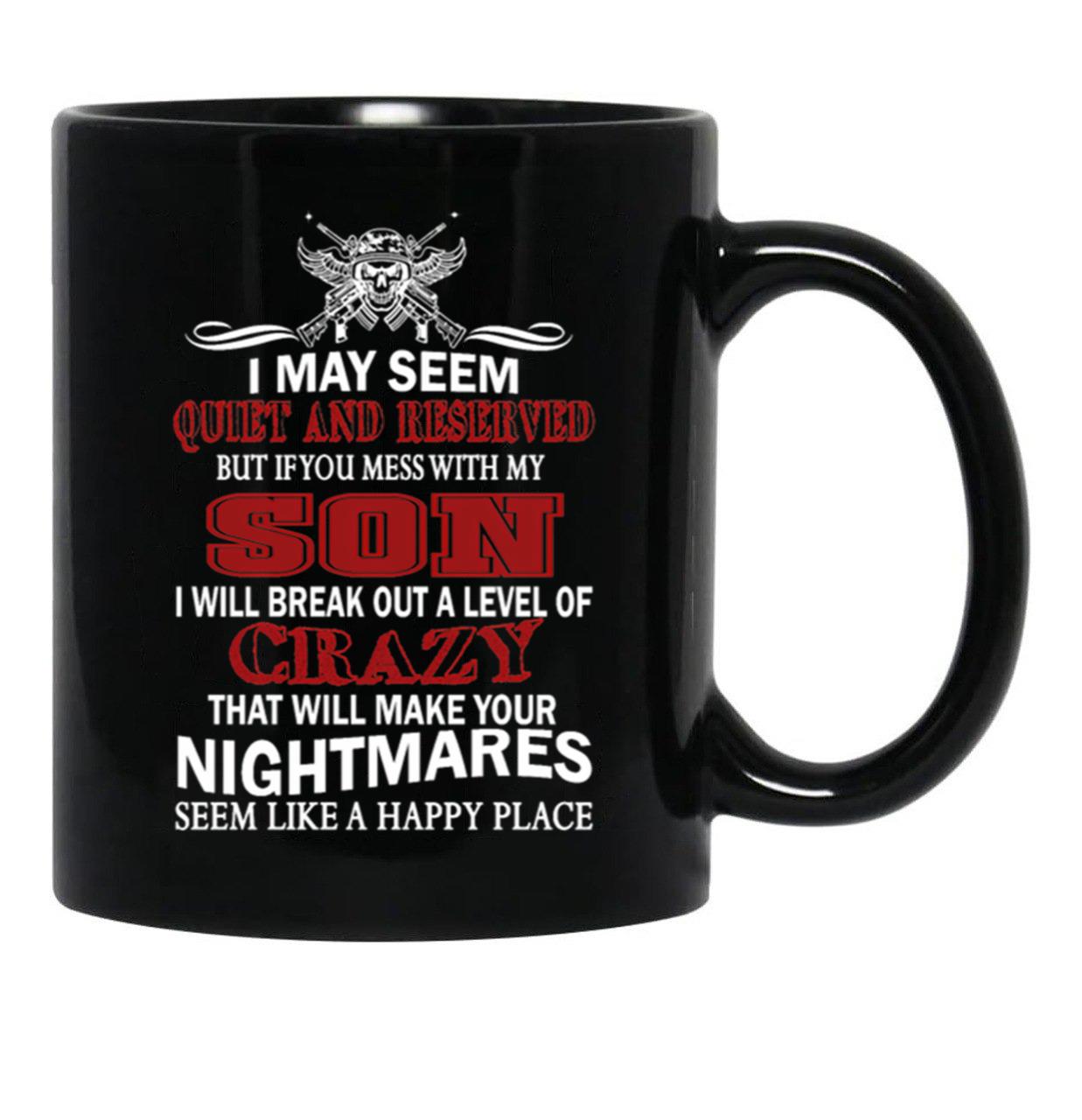 Don'T Mess With My Son Black Coffee Mug - Black