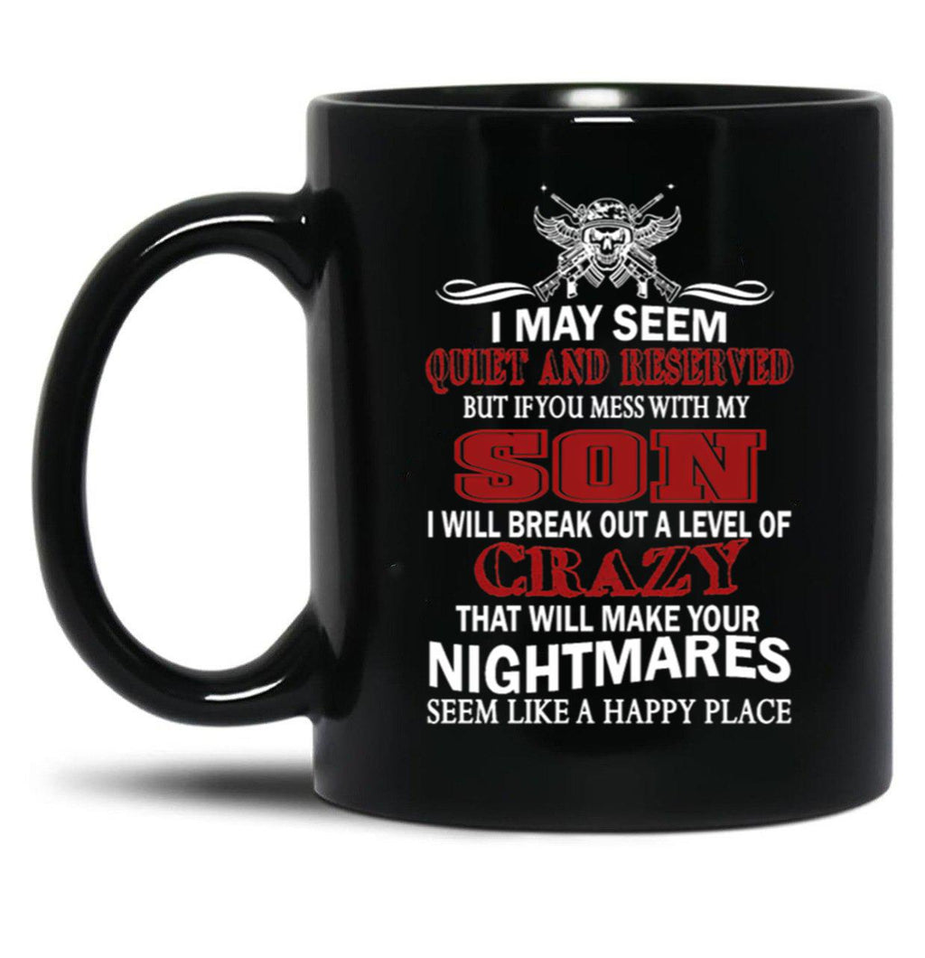 Don'T Mess With My Son Black Coffee Mug