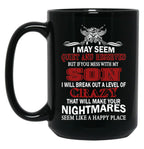 Don'T Mess With My Son Black Coffee Mug