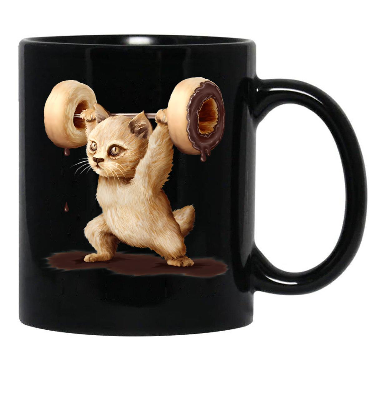 Donutlifting Black Coffee Mug, Gift Coffee Mug - Black