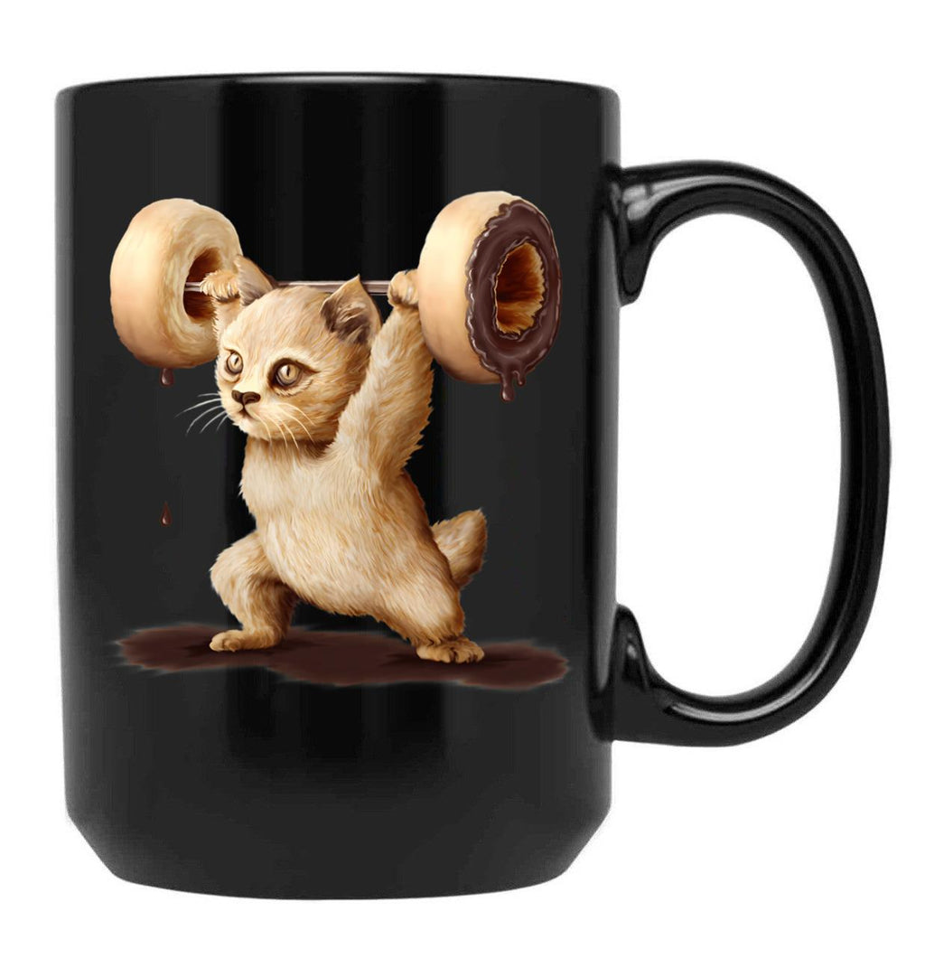 Donutlifting Black Coffee Mug, Gift Coffee Mug