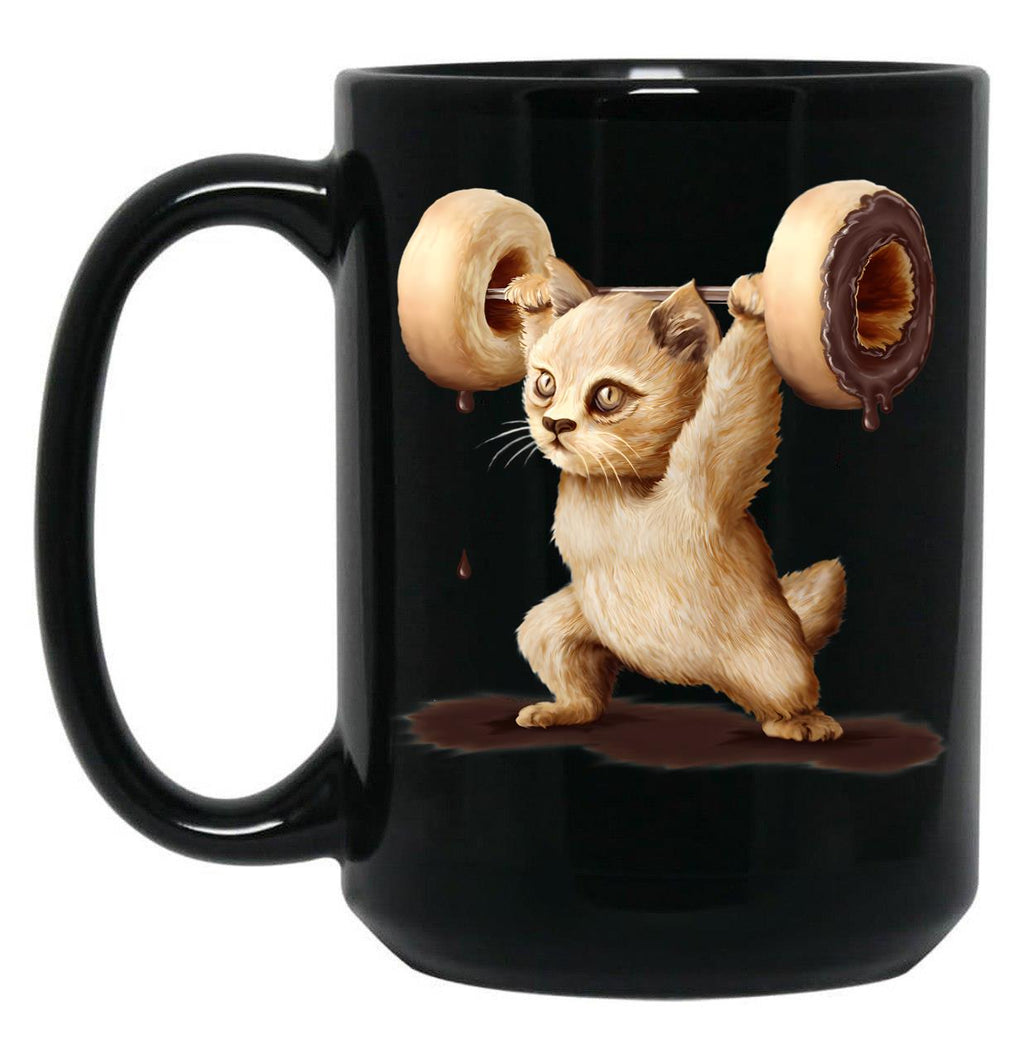 Donutlifting Black Coffee Mug, Gift Coffee Mug
