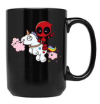 Dpool Unicorn Funny Gift Black Coffee Mug, Gift Coffee Mug