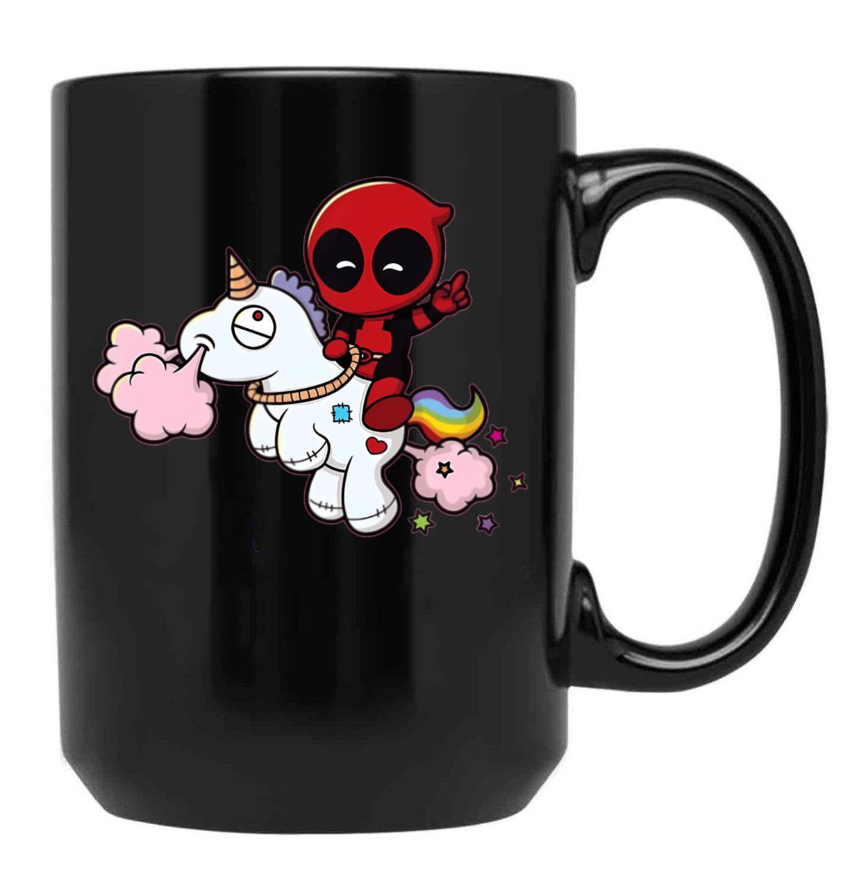 Dpool Unicorn Funny Gift Black Coffee Mug, Gift Coffee Mug