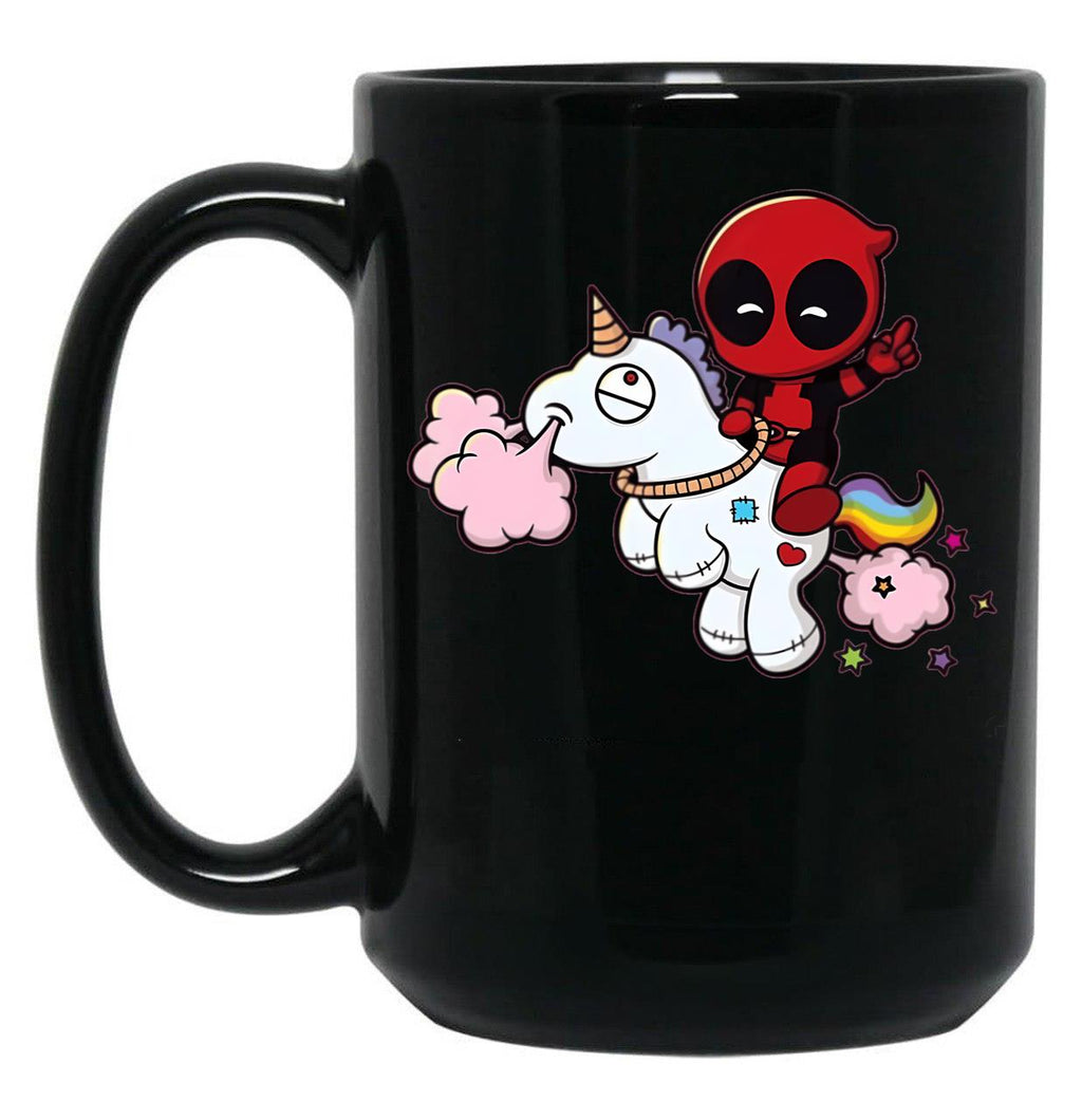 Dpool Unicorn Funny Gift Black Coffee Mug, Gift Coffee Mug