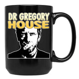 Dr Greg House Black Retro Black Coffee Mug, Gift Coffee Mug