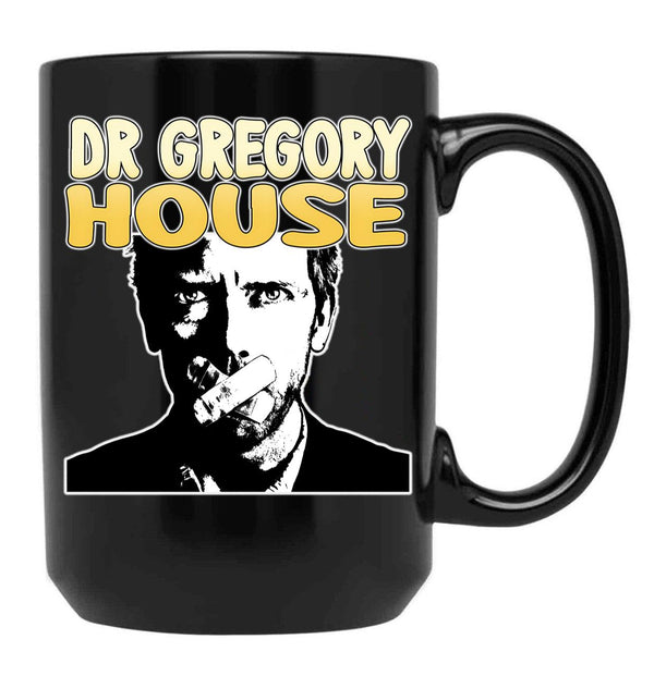 Dr Greg House Black Retro Black Coffee Mug, Gift Coffee Mug
