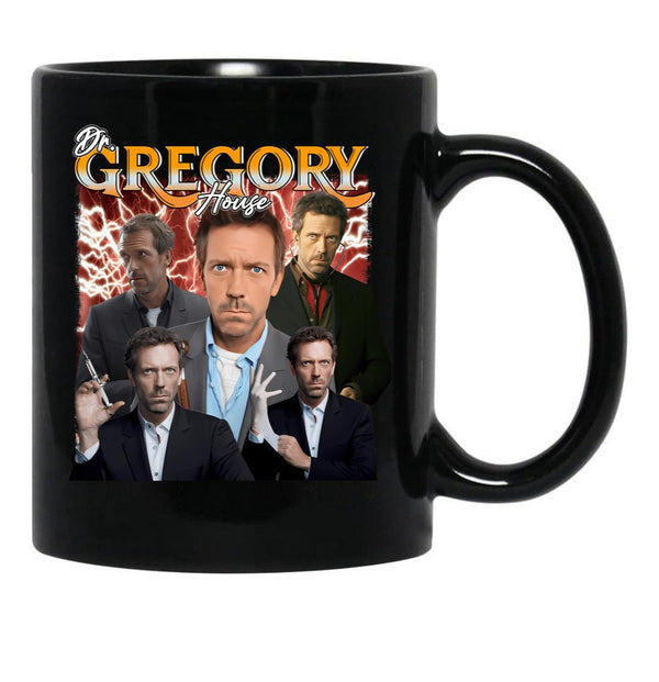 Dr House Bootleg Style Black Coffee Mug, Gift Coffee Mug - Black