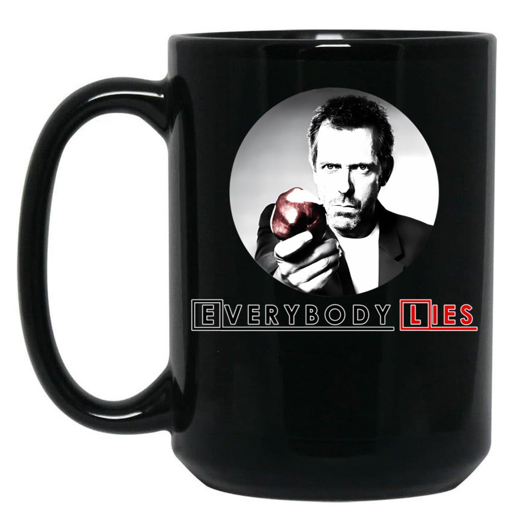 Dr House - Everybody Lies Black Coffee Mug, Gift Coffee Mug