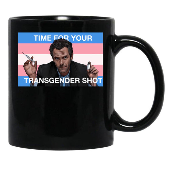 Dr. House Trans Flag Black Coffee Mug, Gift Coffee Mug - Black