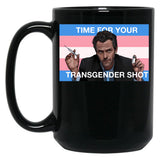 Dr. House Trans Flag Black Coffee Mug, Gift Coffee Mug