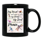 Dragonfly My Mind Still Talks To You Black Coffee Mug - Black