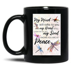 Dragonfly My Mind Still Talks To You Black Coffee Mug