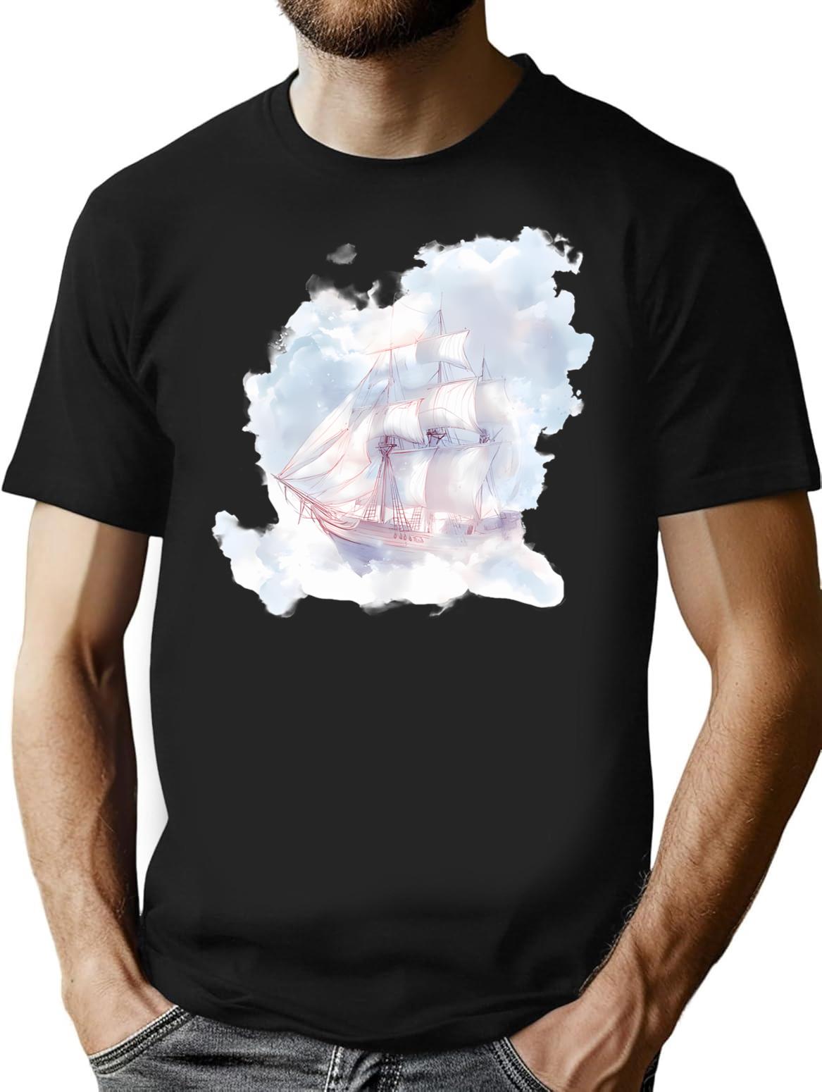 Dreamship T-Shirt for Men & Women, T-Shirts Graphic Tee - Black