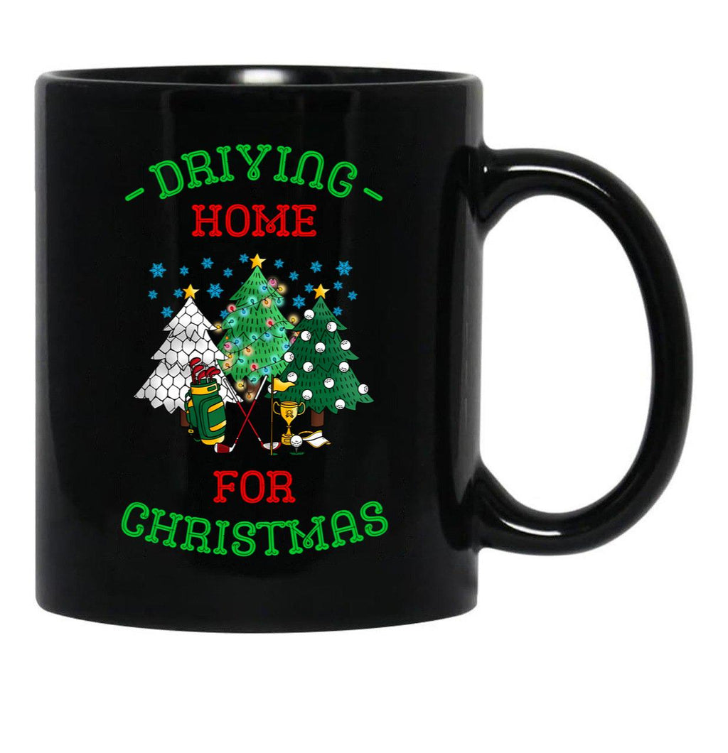 Driving Home For Christmas Funny Golf Christmas Black Coffee Mug, Gift Coffee Mug - Black