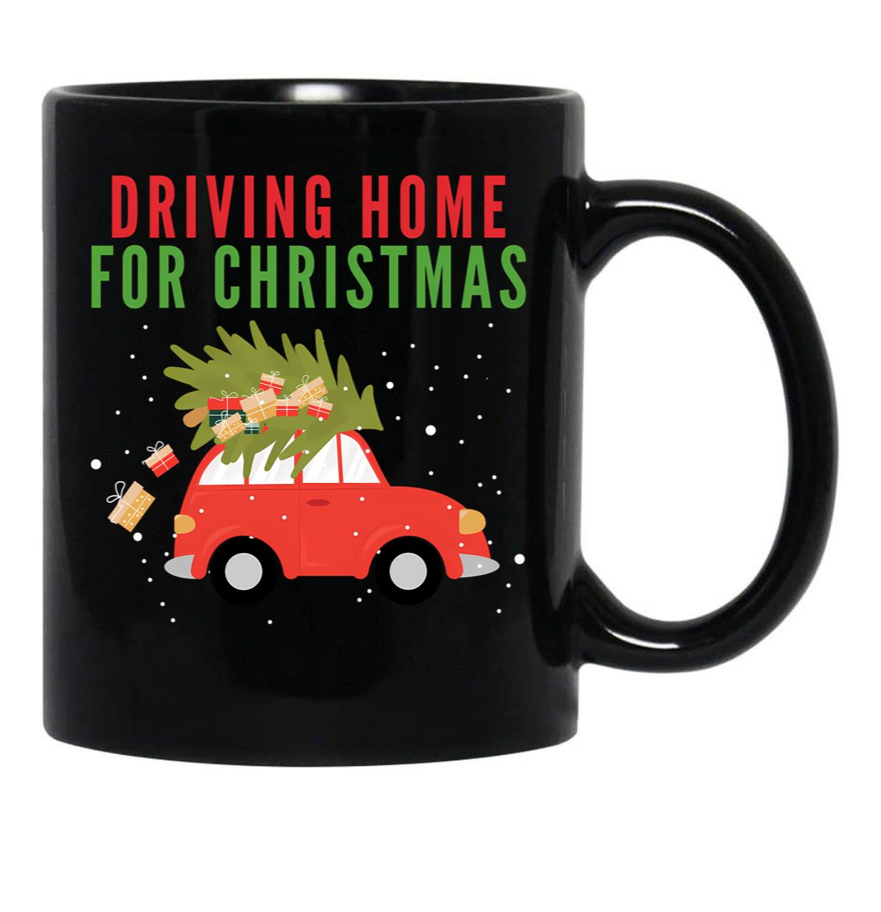 Driving Home For Christmas Black Coffee Mug, Gift Coffee Mug - Black