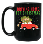 Driving Home For Christmas Black Coffee Mug, Gift Coffee Mug
