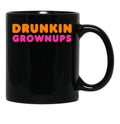 Drunkin Grownups Funny Humor Novelty Black Coffee Mug, Gift Coffee Mug - Black