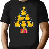 Duck Christmas Tree Duckie And Quack Christmas T-Shirt for Men & Women, T-Shirts Graphic Tee - Black