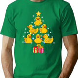 Duck Christmas Tree Duckie And Quack Christmas T-Shirt for Men & Women, T-Shirts Graphic Tee - Green