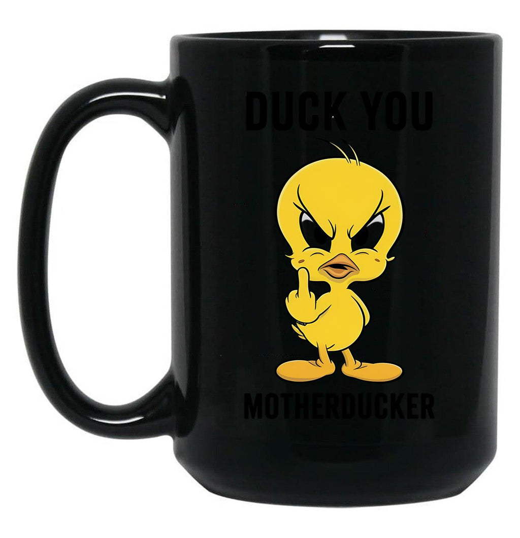 Duck You Motherducker Black Coffee Mug, Gift Coffee Mug