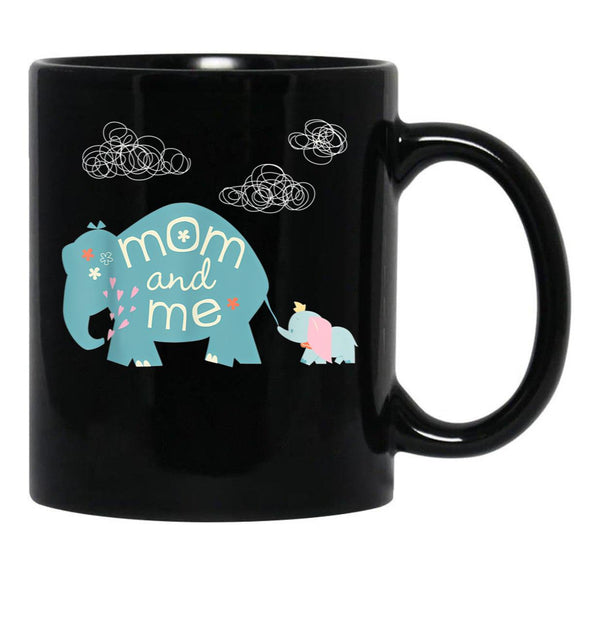 Dumbo Cute Elephant Mom And Me Mother'S Day Black Coffee Mug, Gift Coffee Mug - Black