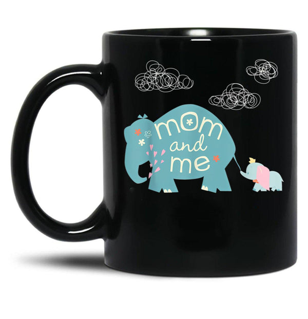 Dumbo Cute Elephant Mom And Me Mother'S Day Black Coffee Mug, Gift Coffee Mug - Black